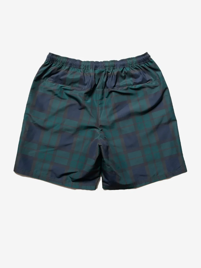Shorts a quadri navy in taffetà tecnico