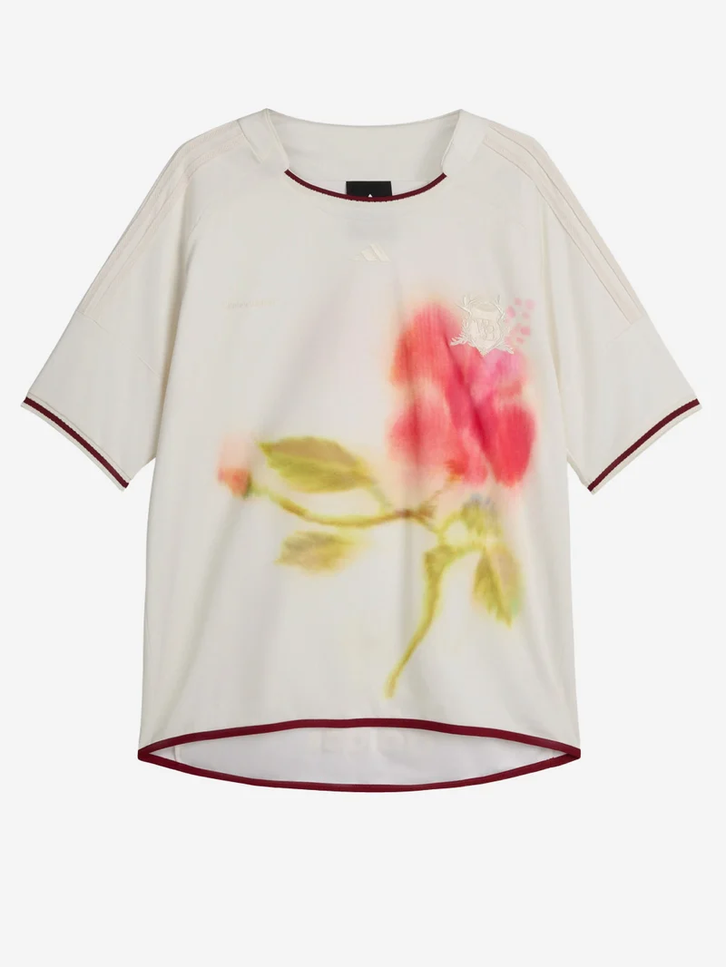 T-shirt football beige in jersey con stampa x Wales Bonner