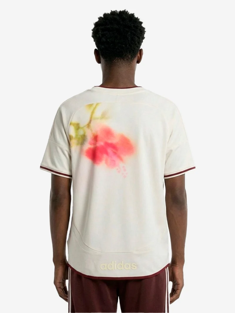 T-shirt football beige in jersey con stampa x Wales Bonner