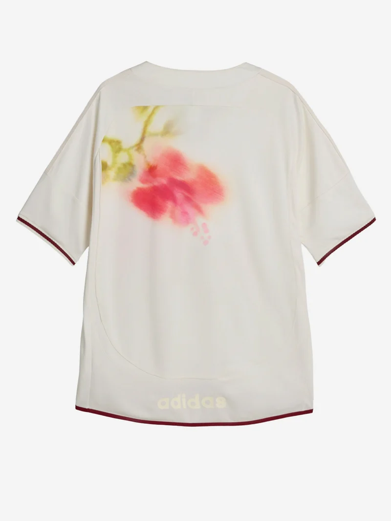 T-shirt football beige in jersey con stampa x Wales Bonner
