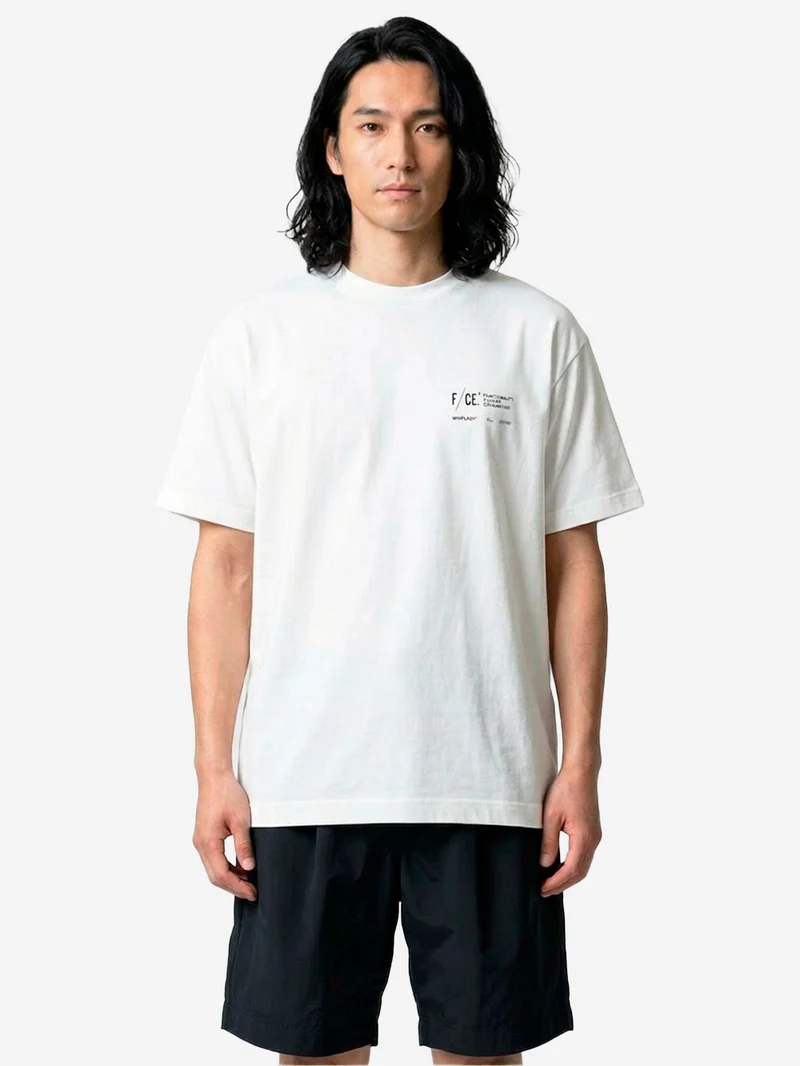 T-shirt bianca in cotone con stampa 'Corporate'