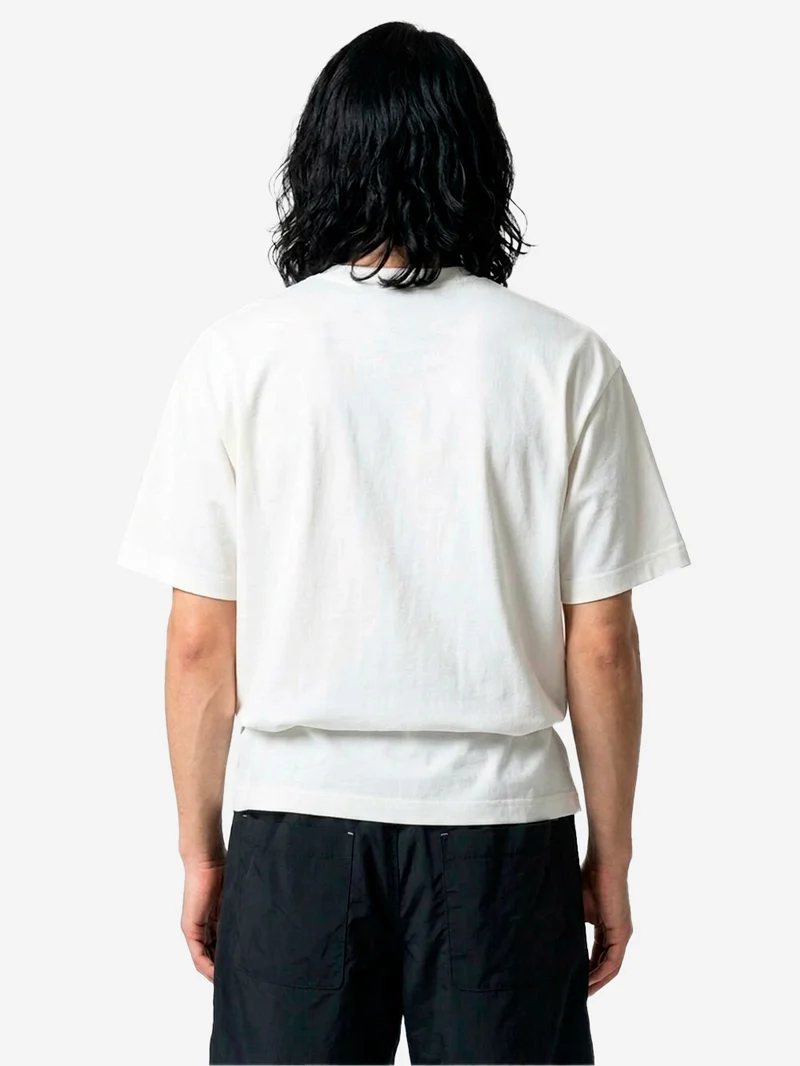 T-shirt bianca in cotone con stampa 'Corporate'