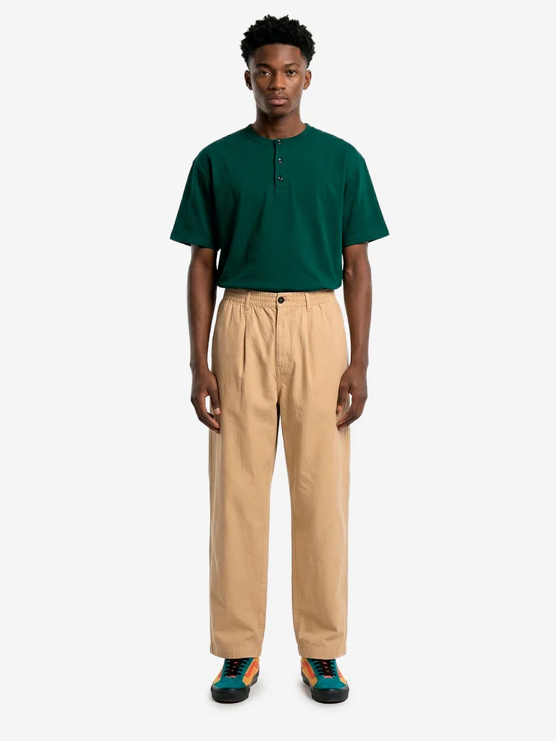 Pantaloni beige Oxford a coste