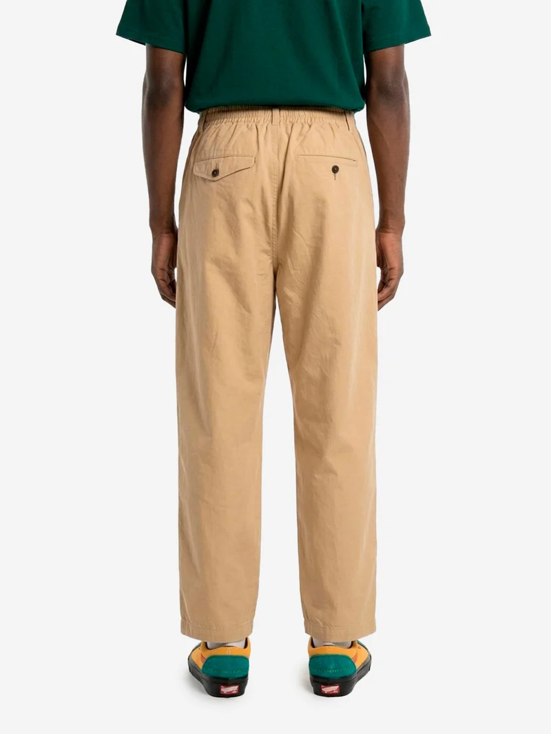 Pantaloni beige Oxford a coste