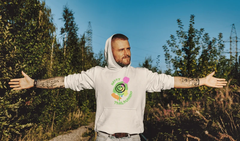 Happy Trailrunning - Bio Premium Hoodie