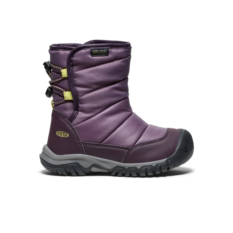 Puffrider Wasserdichte Winterstiefel für kleine Kids | Black Plum/Daiquiri Green