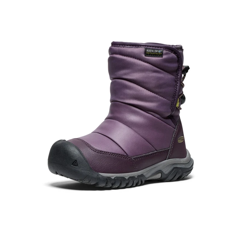 Puffrider Wasserdichte Winterstiefel für kleine Kids | Black Plum/Daiquiri Green