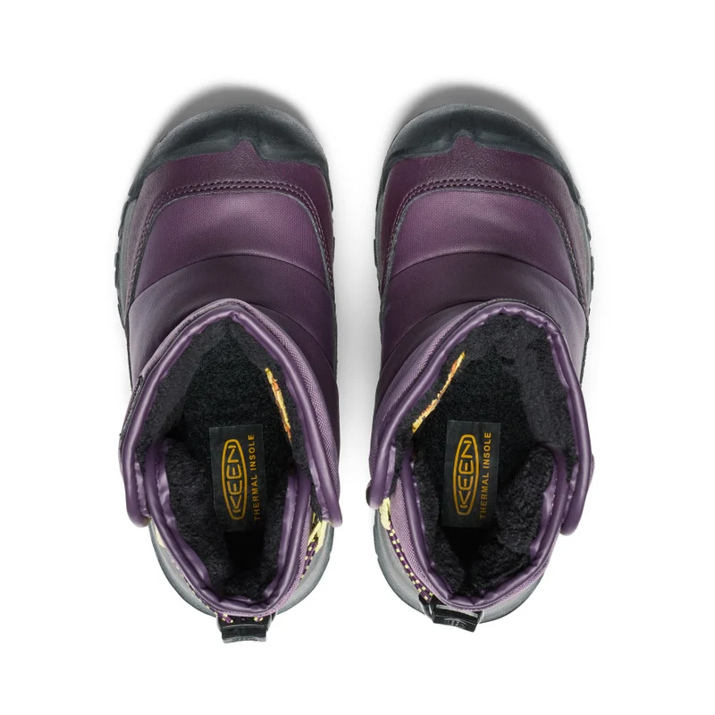 Puffrider Wasserdichte Winterstiefel für kleine Kids | Black Plum/Daiquiri Green