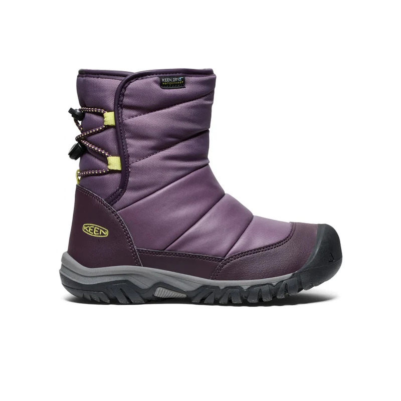 Puffrider Wasserdichte Winterstiefel für große Kids | Black Plum/Daiquiri Green