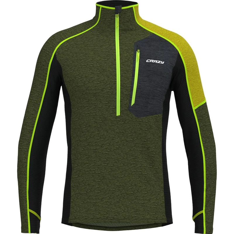 Crazy Idea Pull Ascent Herren Midlayer forest