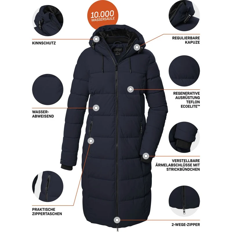 Killtec Kow 56 Wmn Qltd Ct Damen Steppmantel dunkelnavy