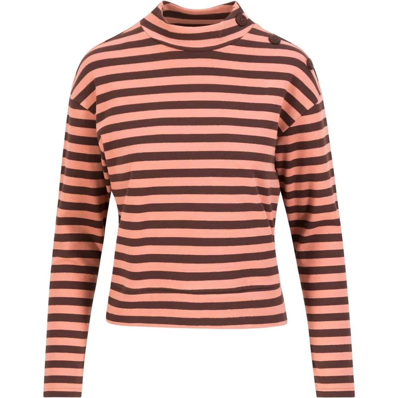 Blutsgeschwister Stereo Rainbow Seafarer Damen Longsleeve dusty-brown-line-stripes