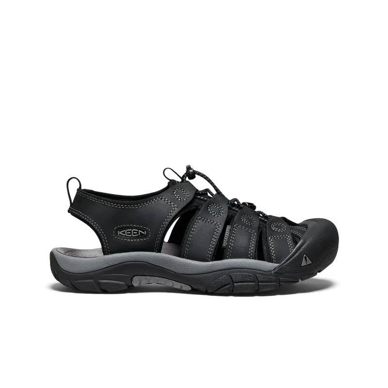 Newport Leder Sandale für Herren | Black/Steel Grey