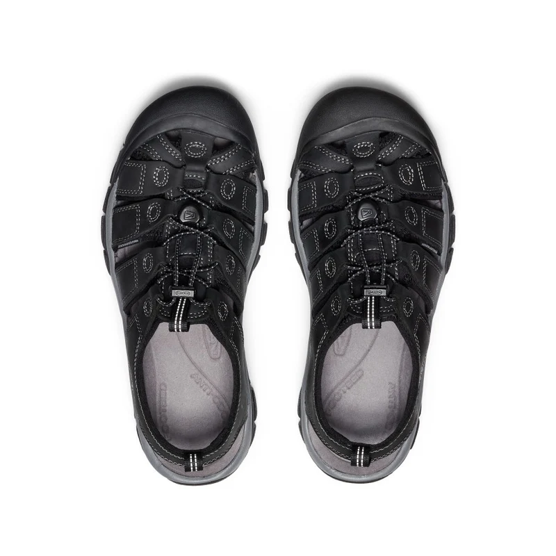 Newport Leder Sandale für Herren | Black/Steel Grey