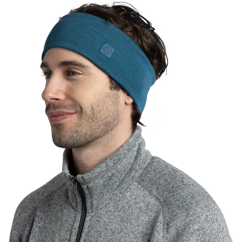 Buff Merino Wide Headband Stirnband solid-ocean