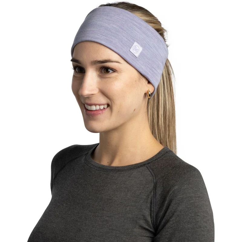 Buff Merino Wide Headband Stirnband solid iris