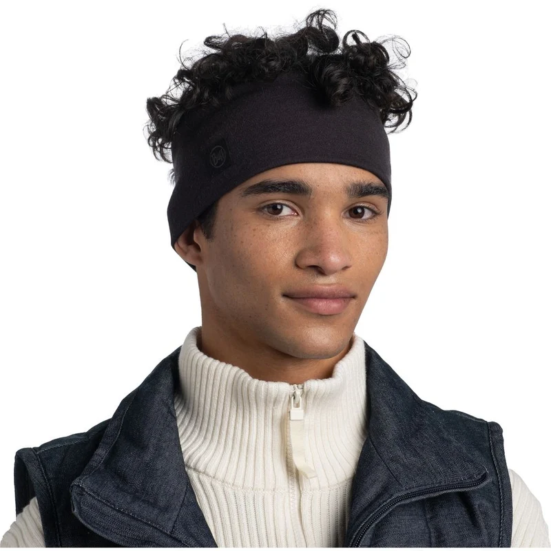 Buff Merino Wide Headband Stirnband black
