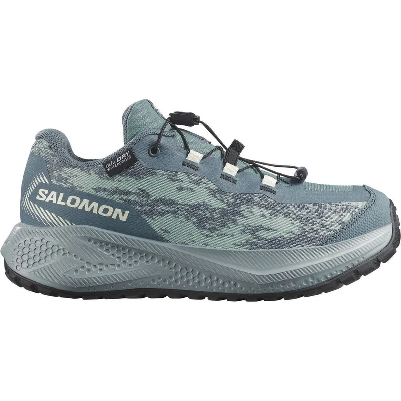 Salomon Shoes Aero Grvl Wp J Kinder Wanderschuh stormy weather/lichen/clearly aqua