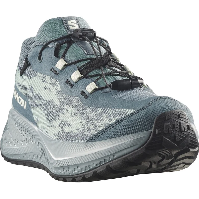 Salomon Shoes Aero Grvl Wp J Kinder Wanderschuh stormy weather/lichen/clearly aqua
