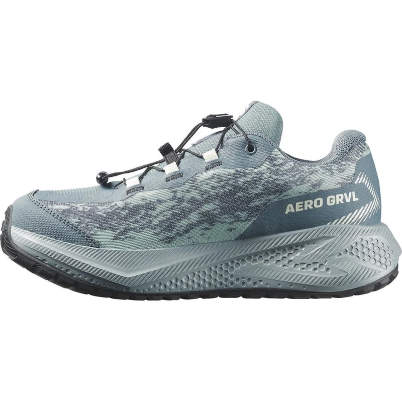 Salomon Shoes Aero Grvl Wp J Kinder Wanderschuh stormy weather/lichen/clearly aqua