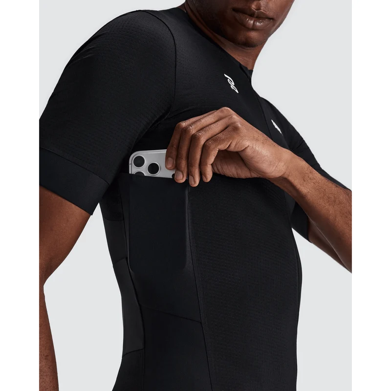 Bandit Geomesh 2-Way Zip Run Top Heren
