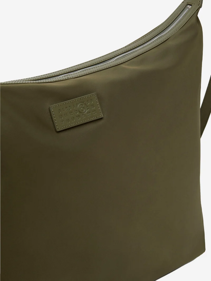 Borsa a Tracolla in Twill di Nylon kaki con patch Numeric