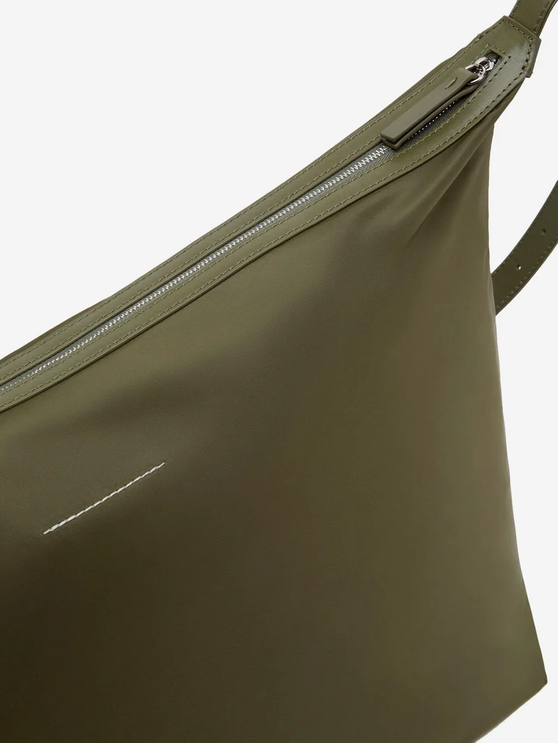 Borsa a Tracolla in Twill di Nylon kaki con patch Numeric