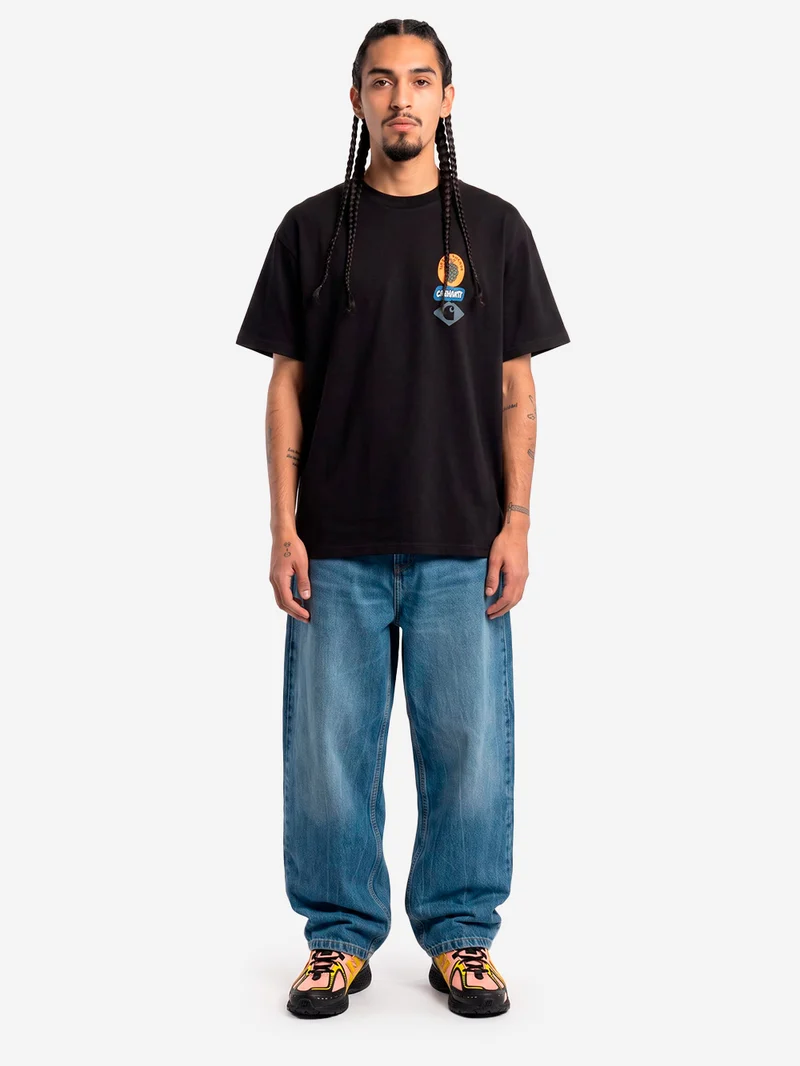 T-shirt nera S/S con grafica 'Stacked Grapes'