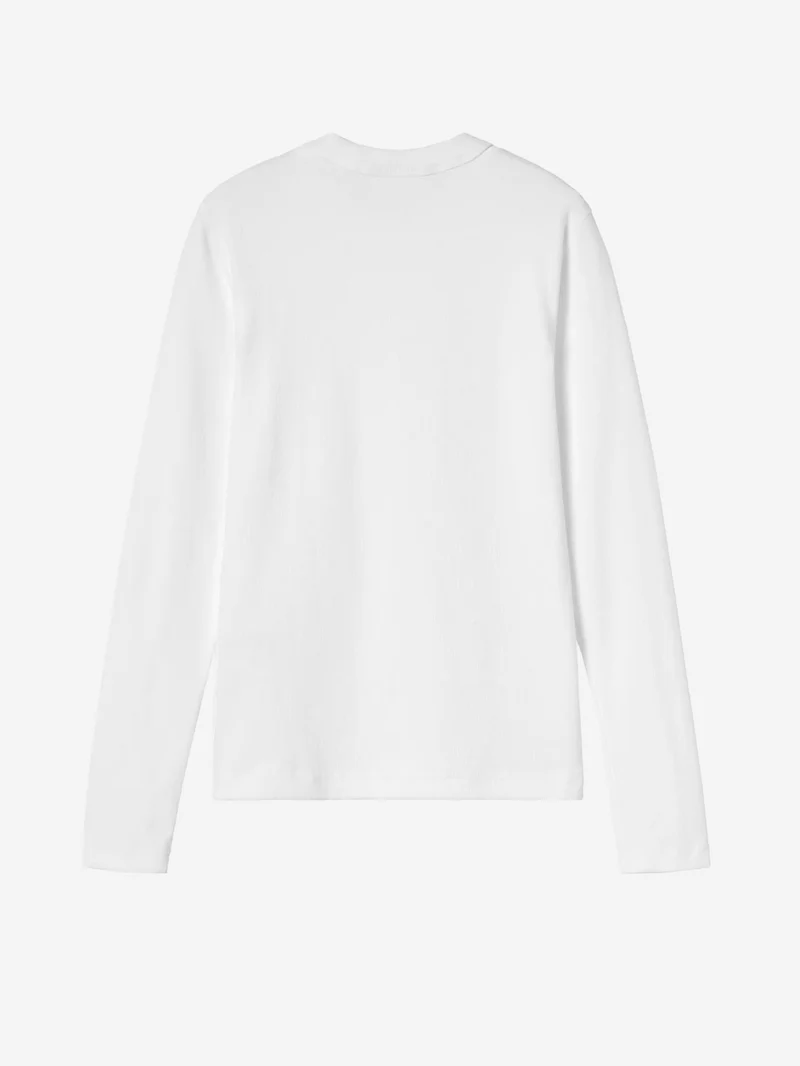 T-shirt a manica lunga 'Philipa' bianca in cotone elasticizzato