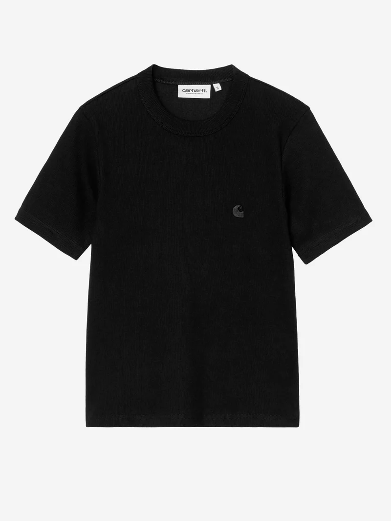 T-shirt 'Philipa' nera in cotone elasticizzato