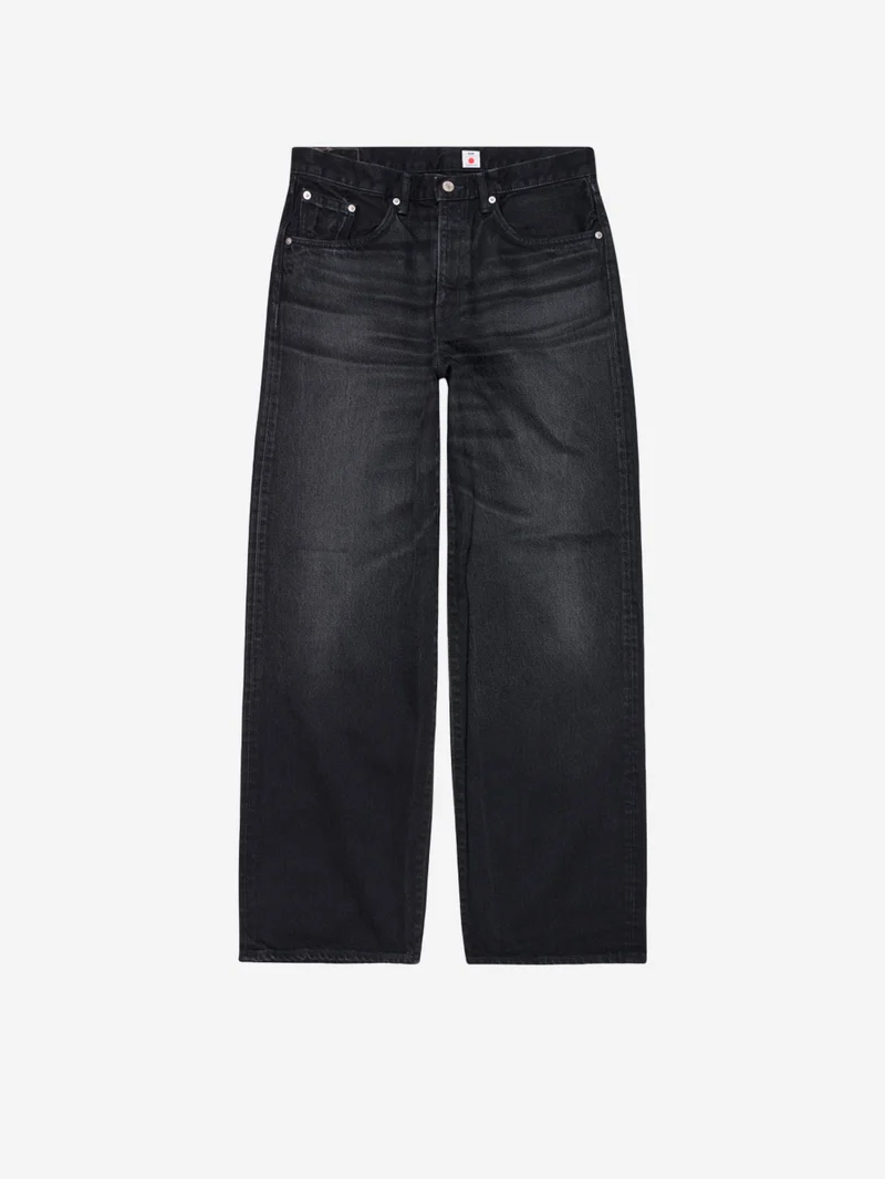 Jeans neri wide con over dye rosa