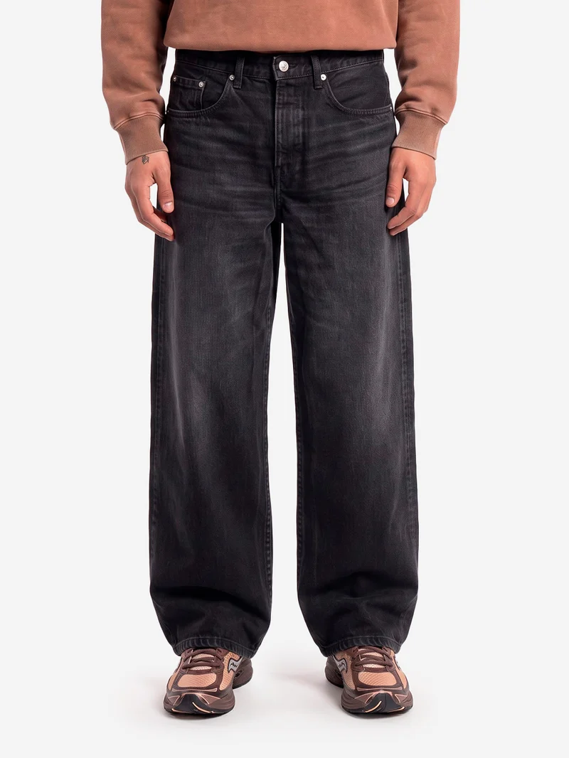 Jeans neri wide con over dye rosa