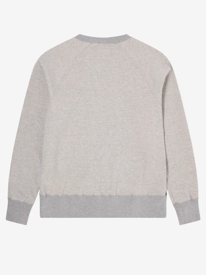 Felpa girocollo grigia con maniche raglan