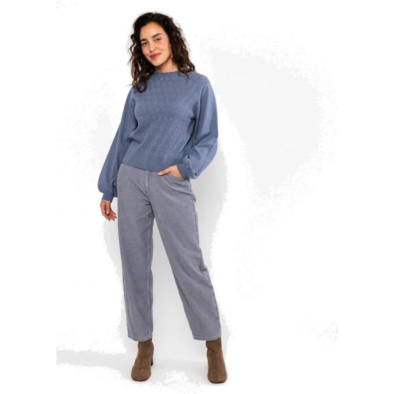 Blutsgeschwister Feeling Fancy Damen Wollpullover blue-ash-melange-blue