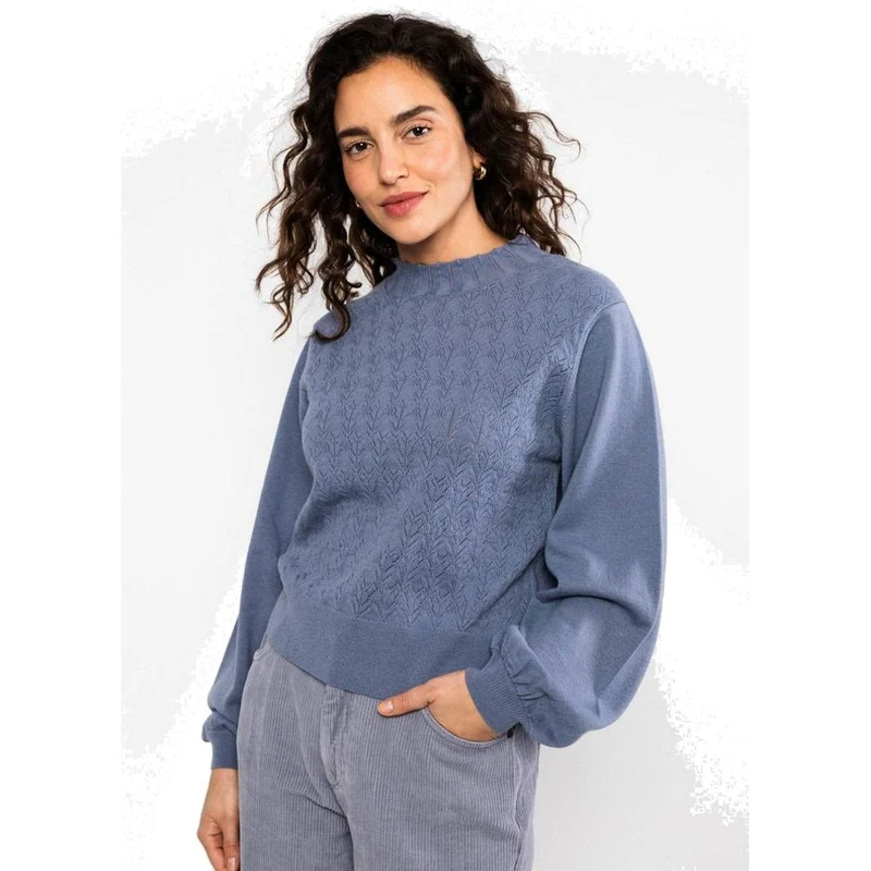 Blutsgeschwister Feeling Fancy Damen Wollpullover blue-ash-melange-blue