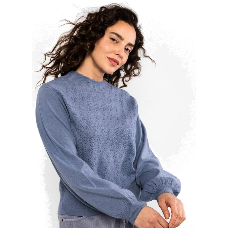 Blutsgeschwister Feeling Fancy Damen Wollpullover blue-ash-melange-blue