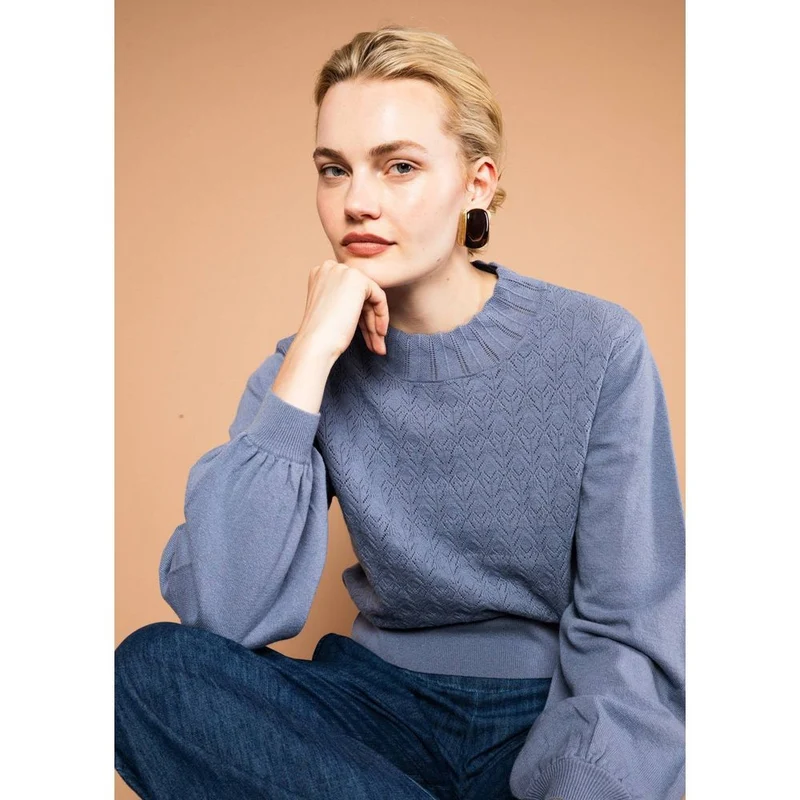 Blutsgeschwister Feeling Fancy Damen Wollpullover blue-ash-melange-blue
