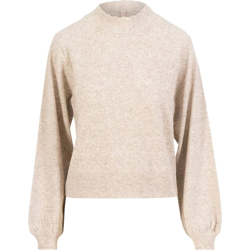 Blutsgeschwister Feeling Fancy damen Wollpullover driftwood-glow-melange-beige