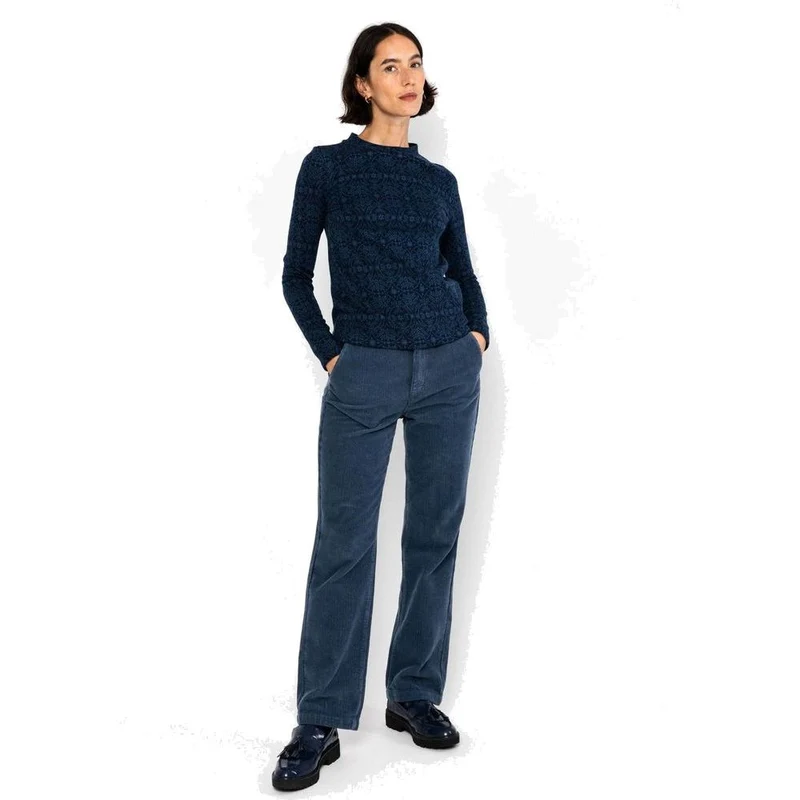 Blutsgeschwister Safe And Warm Turtle Damen Strickshirt blue-harvest-thanks