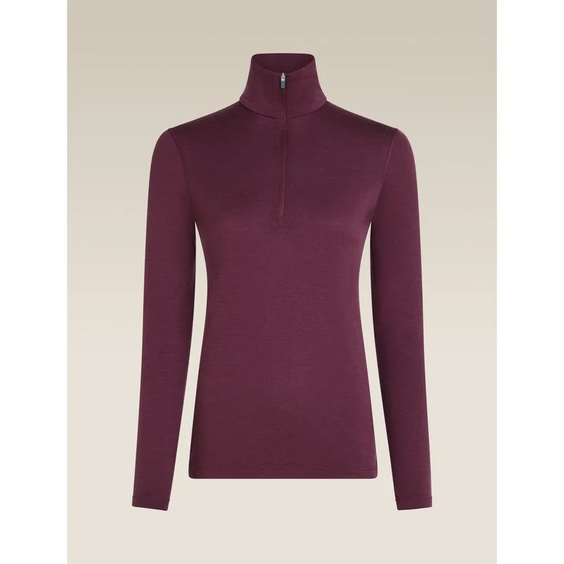 Icebreaker W 200 Oasis LS Half Zip Damen Funktionsshirt dk-berry