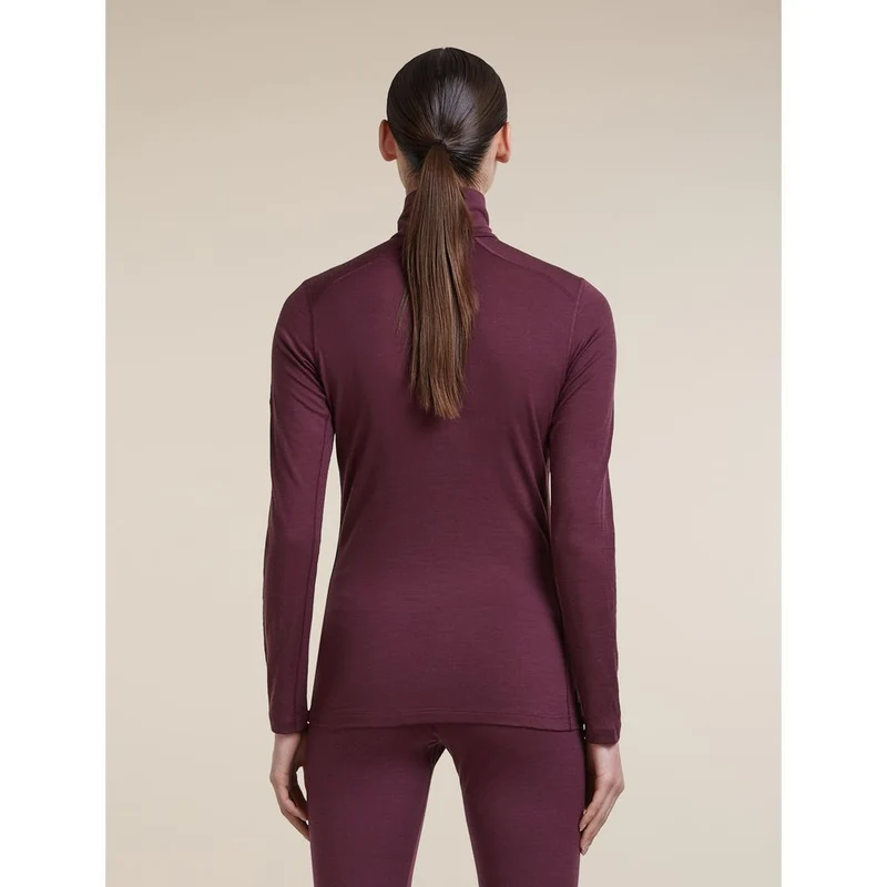 Icebreaker W 200 Oasis LS Half Zip Damen Funktionsshirt dk-berry