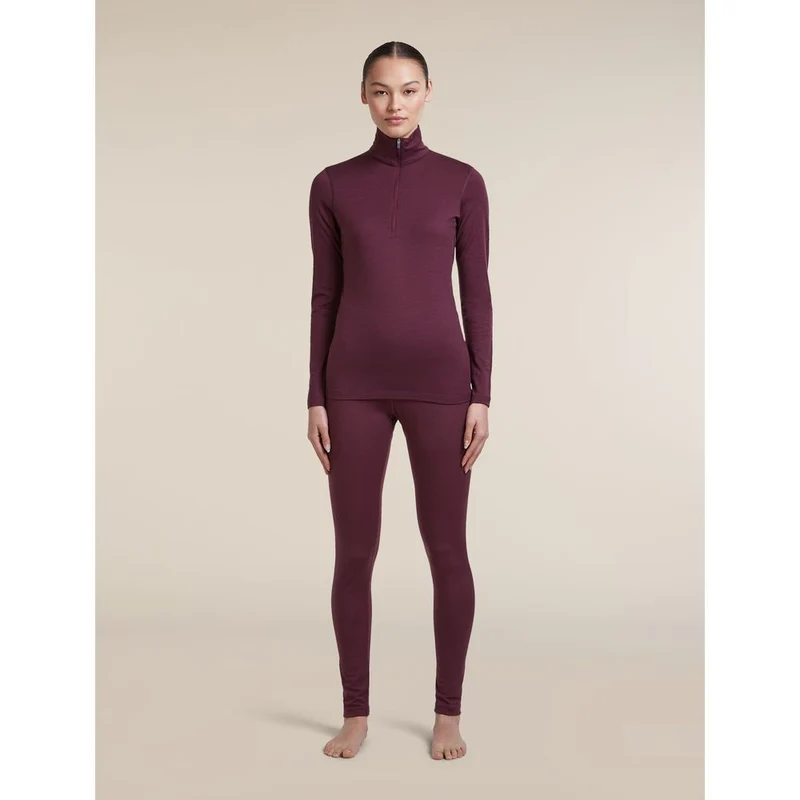 Icebreaker W 200 Oasis LS Half Zip Damen Funktionsshirt dk-berry