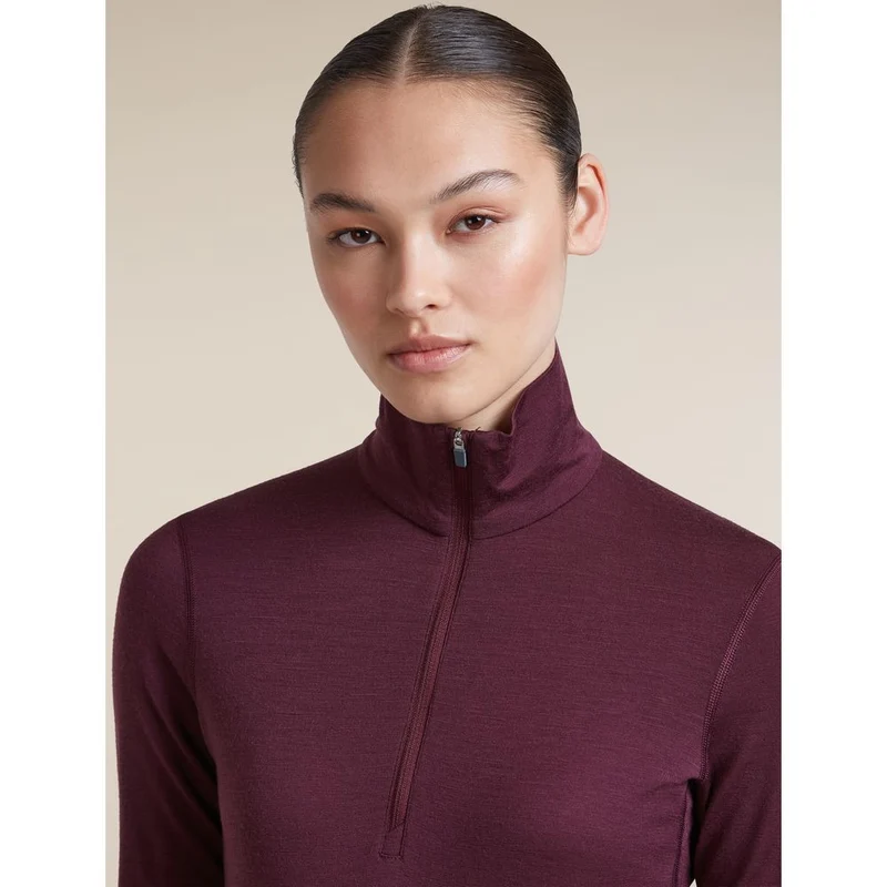 Icebreaker W 200 Oasis LS Half Zip Damen Funktionsshirt dk-berry