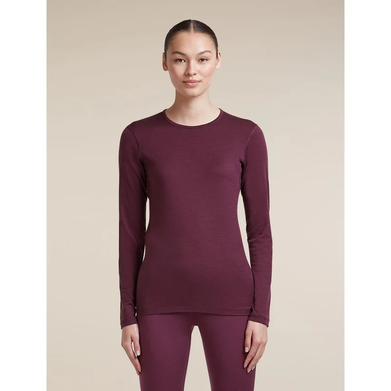 Icebreaker W 200 Oasis LS Crewe Damen Langarmshirt dk-berry