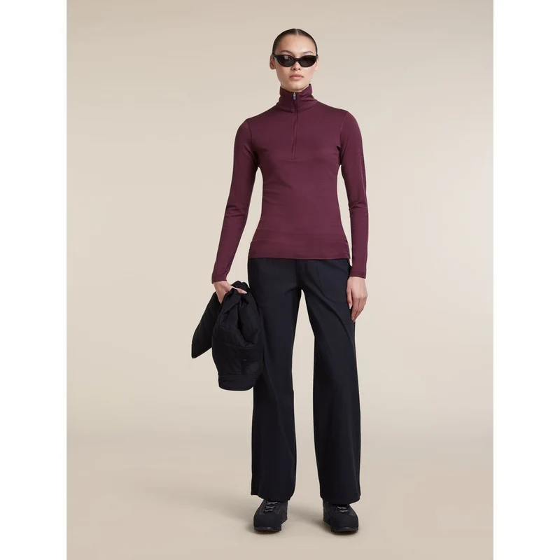 Icebreaker W 200 Oasis LS Crewe Damen Langarmshirt dk-berry