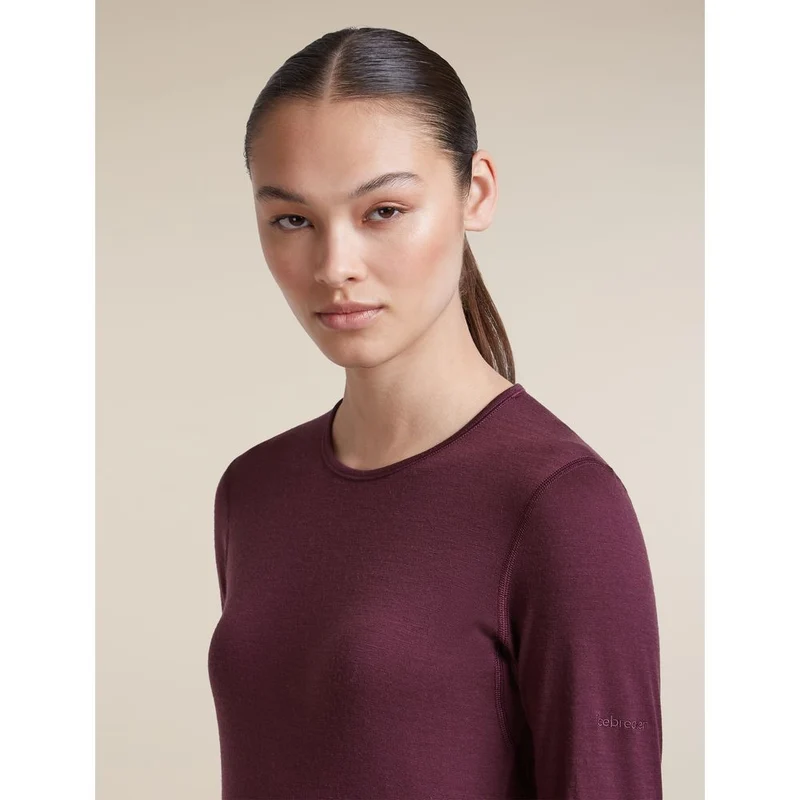 Icebreaker W 200 Oasis LS Crewe Damen Langarmshirt dk-berry