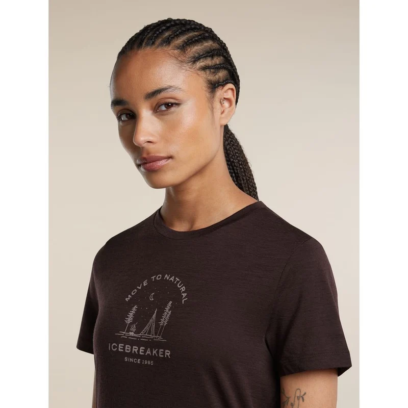 Icebreaker Mer 150 Tech Lite SS Tee Peace Pas Damen Funktionsshirt bittersweet