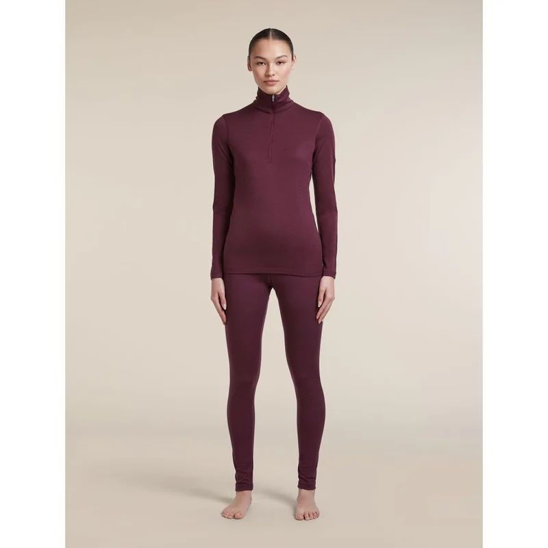 Icebreaker Mer 200 Oasis High Rise Damen Thermoleggings dk-berry