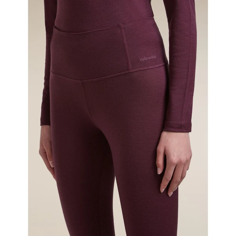 Icebreaker Mer 200 Oasis High Rise Damen Thermoleggings dk-berry