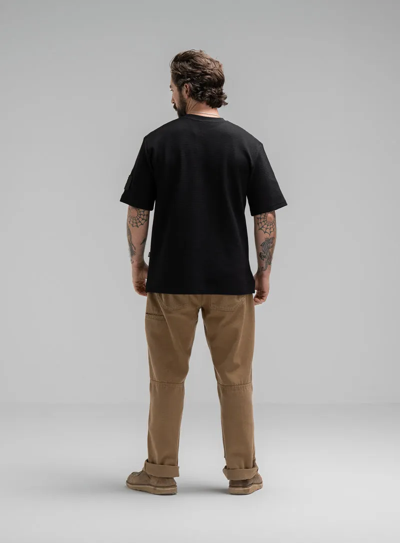 DISSIDENT-T-SHIRT AUS WAFFELSTRICK